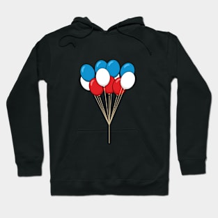 Blue White Red Patriotic Balloons Hoodie